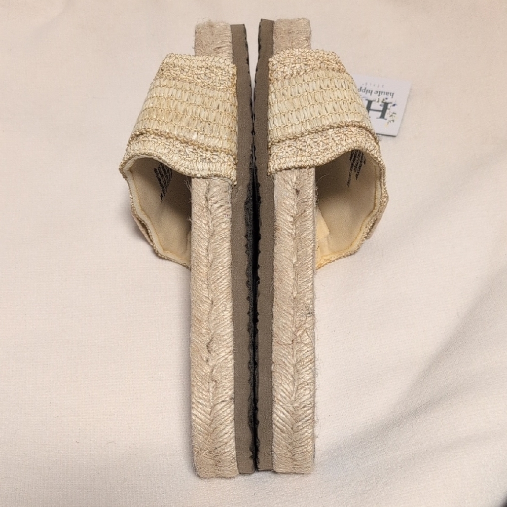 Haute Hippie Nyssa Boho Raffia Woven Slide Sandals Size 7.5 - Picture 6 of 11